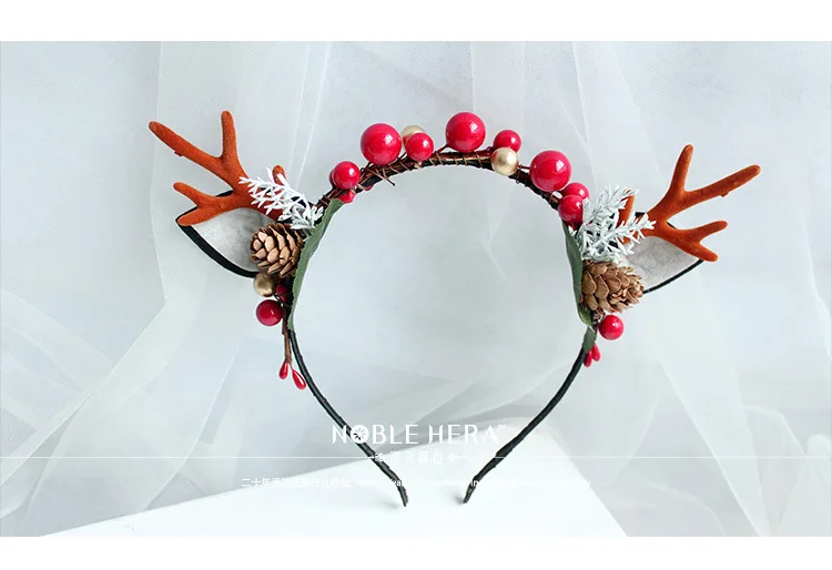 Головной убор с рогом оленя, Рождественская повязка на голову для детей и взрослых, аксессуары для волос, вечерние, праздничные, новогодние украшения, реквизит для фотосессии