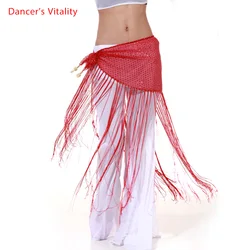 New style Belly dance costumes mesh sequins long tassel belly dance hip scarf for women belly dancing belts