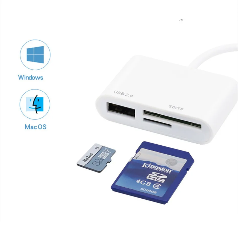 Type-C порт 3 в 1 USB кардридер адаптер type C кабель SD Micro SD TF камера подключение для мобильного телефона, с розничной упаковкой