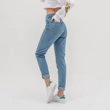 Luckinyoyo jean mujer mamá jeans pantalones vaqueros de estilo boyfriend para mujer con cintura alta talla grande push up señoras jeans denim 5xl 2019