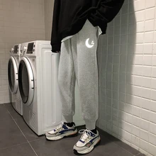 Зимние Бархатные толстые спортивные штаны, мужские Модные Спортивные штаны, светоотражающие штаны для бега, мужские уличные свободные брюки в стиле хип-хоп