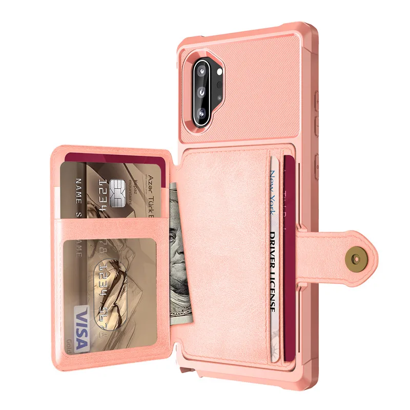 Rose Gold Для samsung Galaxy Note 10 Plus Note 10 чехол для кредитных карт из искусственной кожи флип-бумажник держатель для фото твердая задняя крышка для Galaxy Note 10 - Цвет: Rose Gold