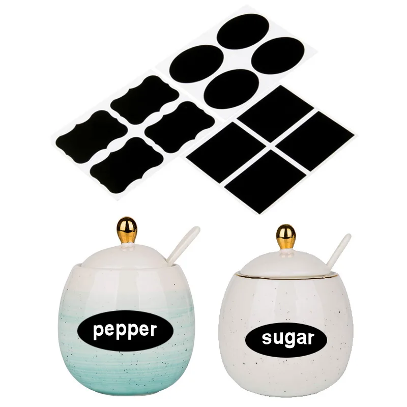 

36Pcs/lot Waterproof Kitchen Spice Label Stickers Jar Stickers Storage Organizer Bottles Jars Stickers Blackboard Spices Tags