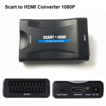Mini Video Switcher 1080P Scart to HDMI Converter Digital Video Audio Signal Adapter Scaler Converter HD Adapter O3