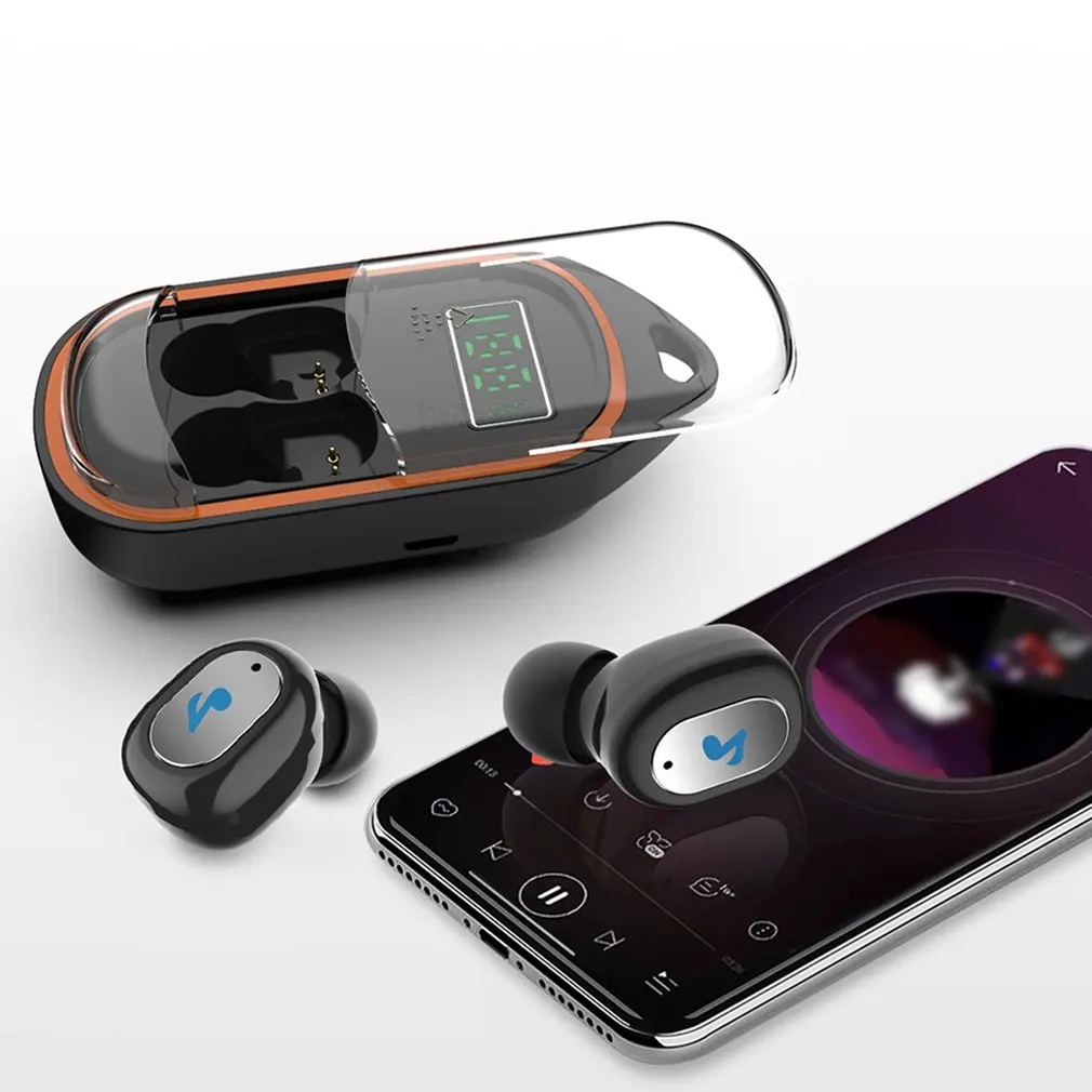 

Portable Headsets Wireless Headsets Stereo Earphones Digital Display Automatic Connection Earphone