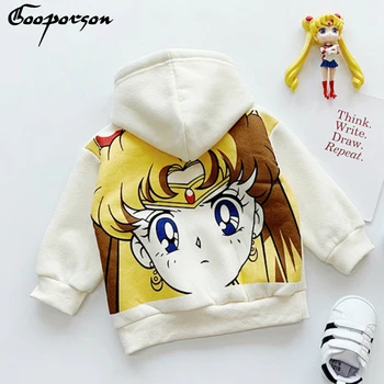 

2019 Autumn and Winter Girl's Sweatshirt New Style Thick Children Tops Hooded Clothes for Baby Girl Cartoon Printed Shirts