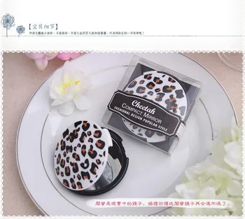 

wedding favor and giveaways--Cheetah Compact Mirror wedding bridal shower party favor gift for guest 100pcs/lot