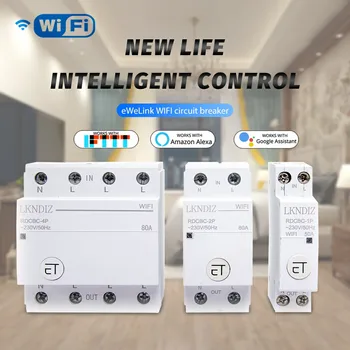 

WiFi Circuit Breaker 1P 2P 4P Time Timer Switch Relay Smart Home House Remote Control Voice Control for Amazon Alexa Google Home