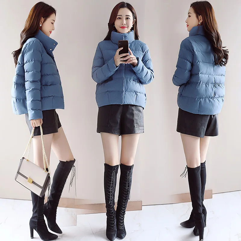 

Fashion Short Small Cotton-padded Clothes Women's Korean-style Slim Fit Thick Warm Coat 2019 Winter New Style Stand Collar Cotto