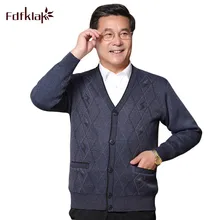 Fdfklak среднего возраста плюс бархат толстый мужской свитер свободный шерстяной кардиган мужской большой размер Бизнес Одежда Классическая верхняя одежда