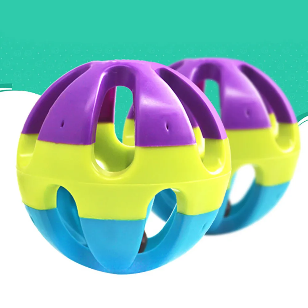 Игрушки для собак жевательный шар с кольцом-колокольчиком, игрушка Жевательная погремушка, царапина, пластмассовый шар, интерактивные обучающие игрушки для кошек, поставка для собак YL5