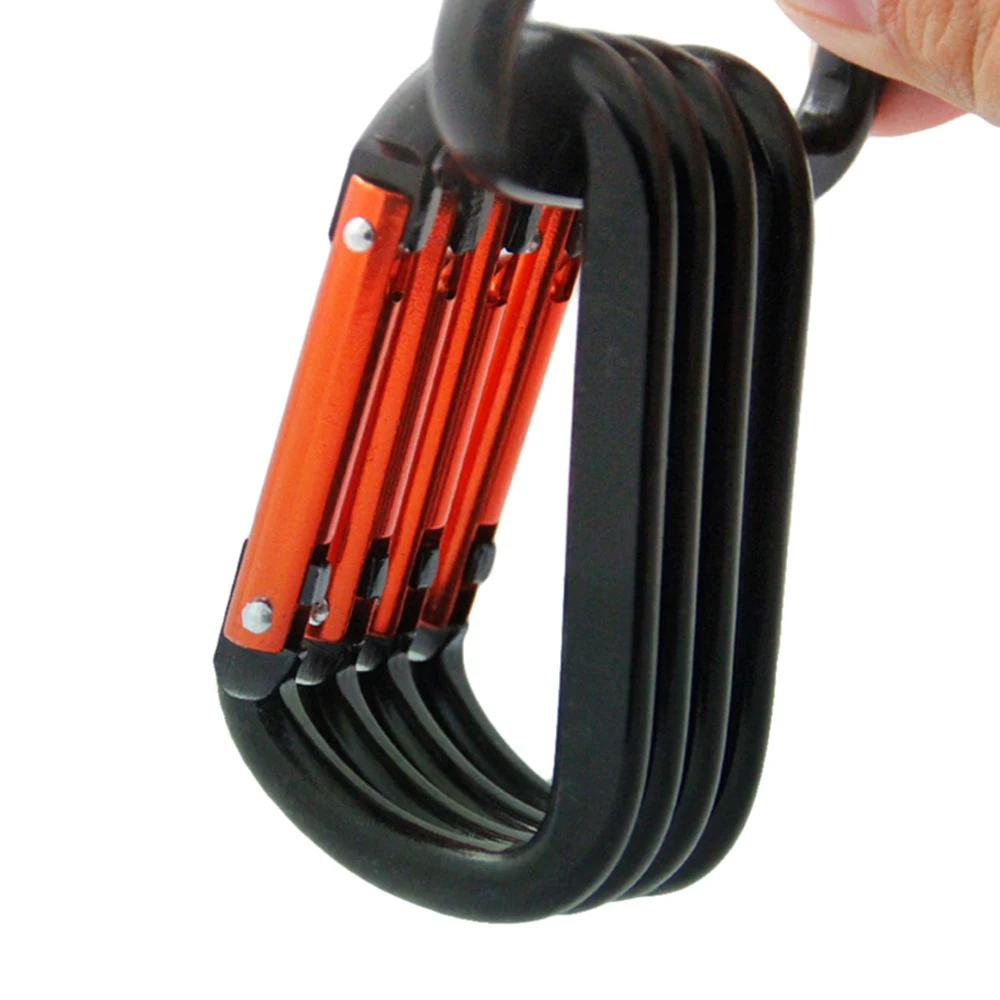 

5 Pcs Aluminum Alloy Carabiner Camping Key Chain Hook Outdoor 8D Rivet Flattening Carabiner Kettle Key Toy Bag Clothing Pendant