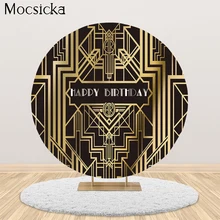 

MOCSICKA Gatsby Round Background 1920s Retro Party Backdrops Photography Gatsby Theme Birthday Party Banner
