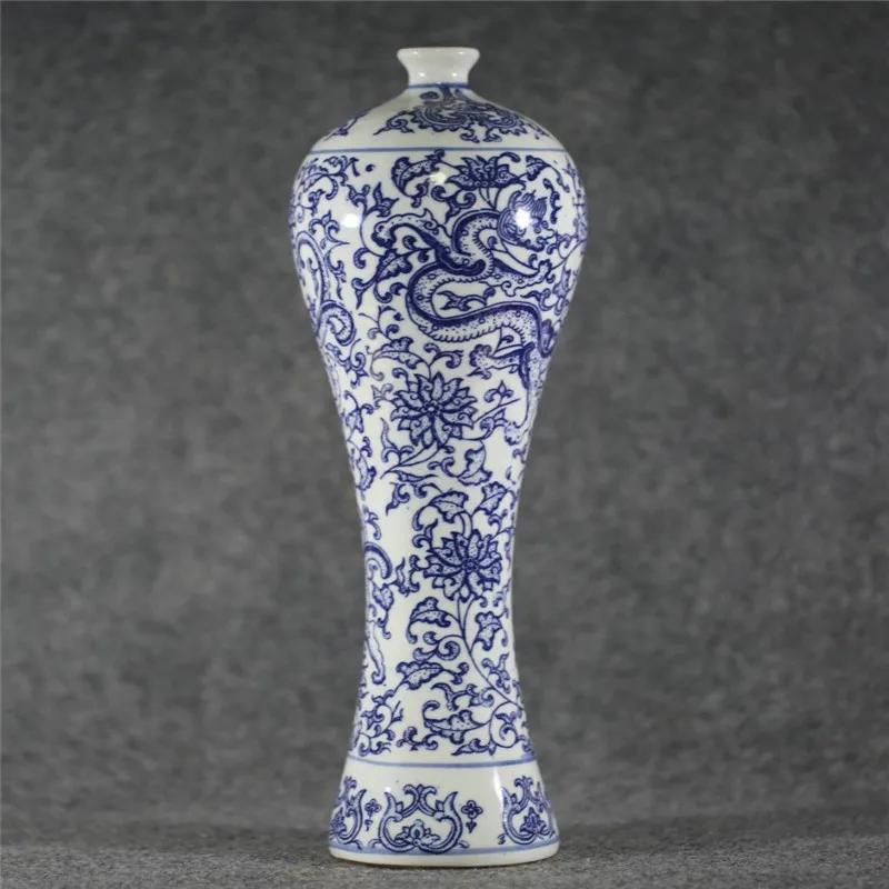 Blue and White Porcelain Vase, Unique Old Chinese Style, Dragonic 3