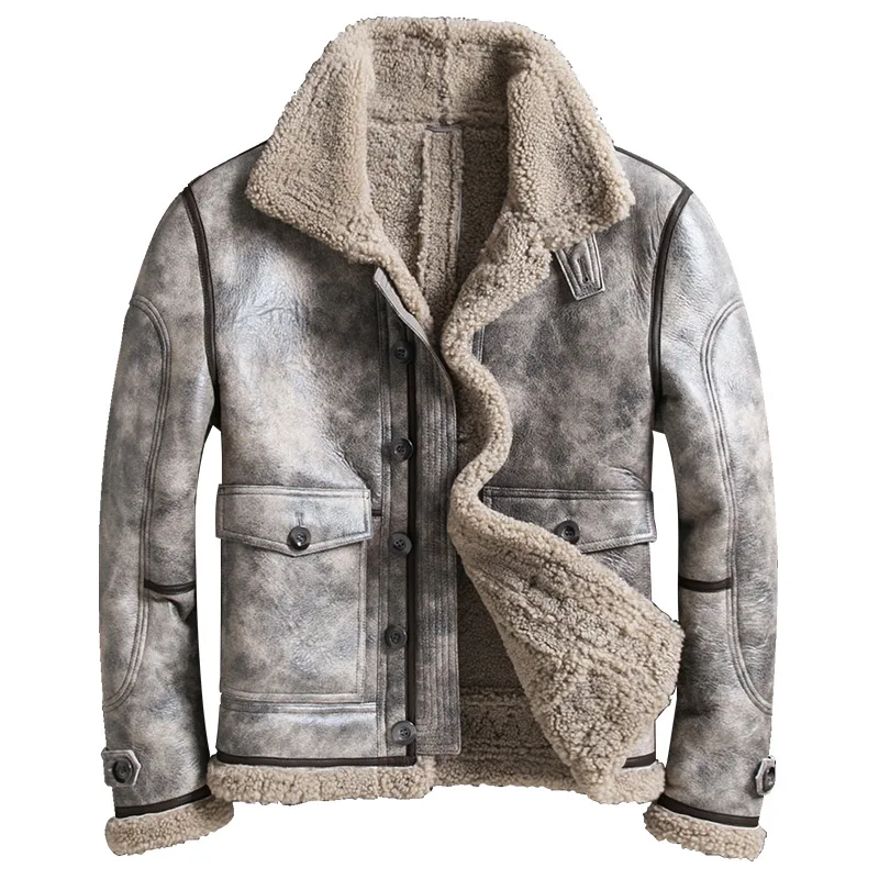 

Fur One New Men Genuine Leather Jacket High Quality Sheepskin Jacket Mens Short Winter Shearling Jacket Real Fur Coat Men