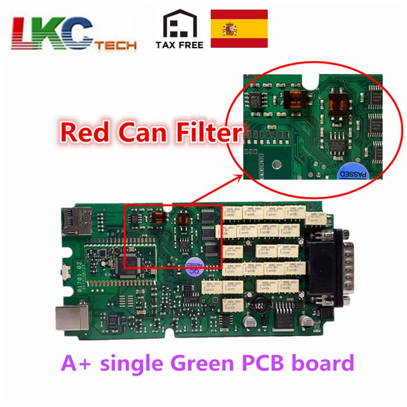 Испания! A+ качество зеленый одноплатный TCS красный фильтр OBD2 диагностический инструмент новейший,00 Bluetooth для автомобиля/грузовика