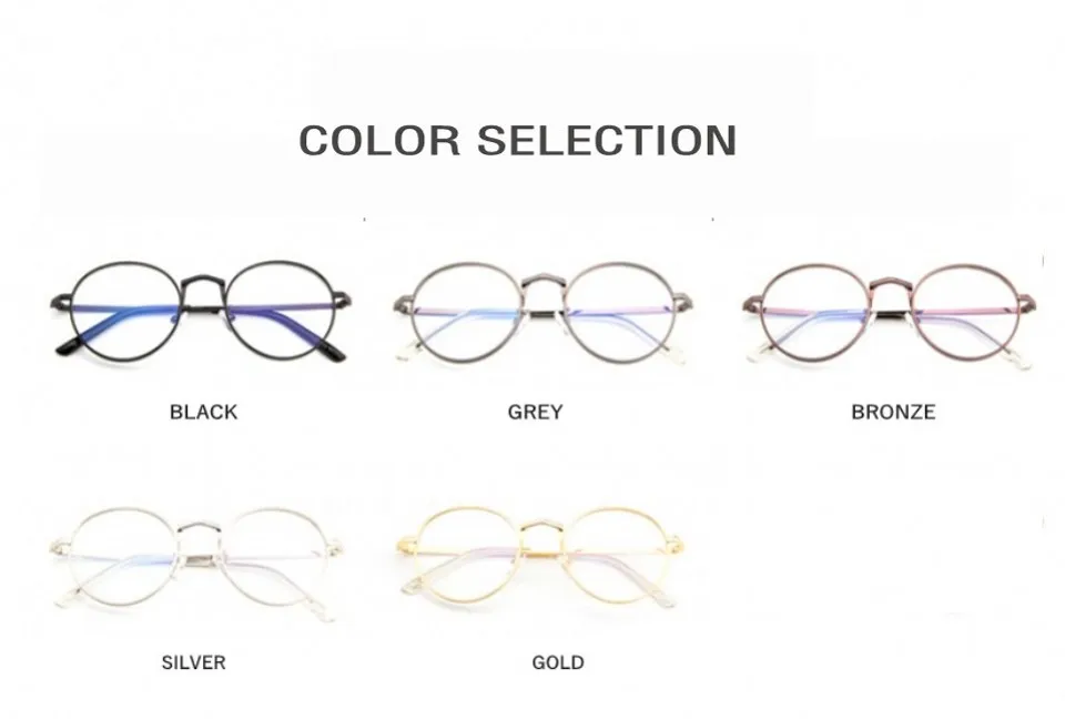 New Retro Glasses Frame Women's Transparent Metal Optical Round Glasses Myopia Reading Prescription Eyeglasses Frame Clear Lens