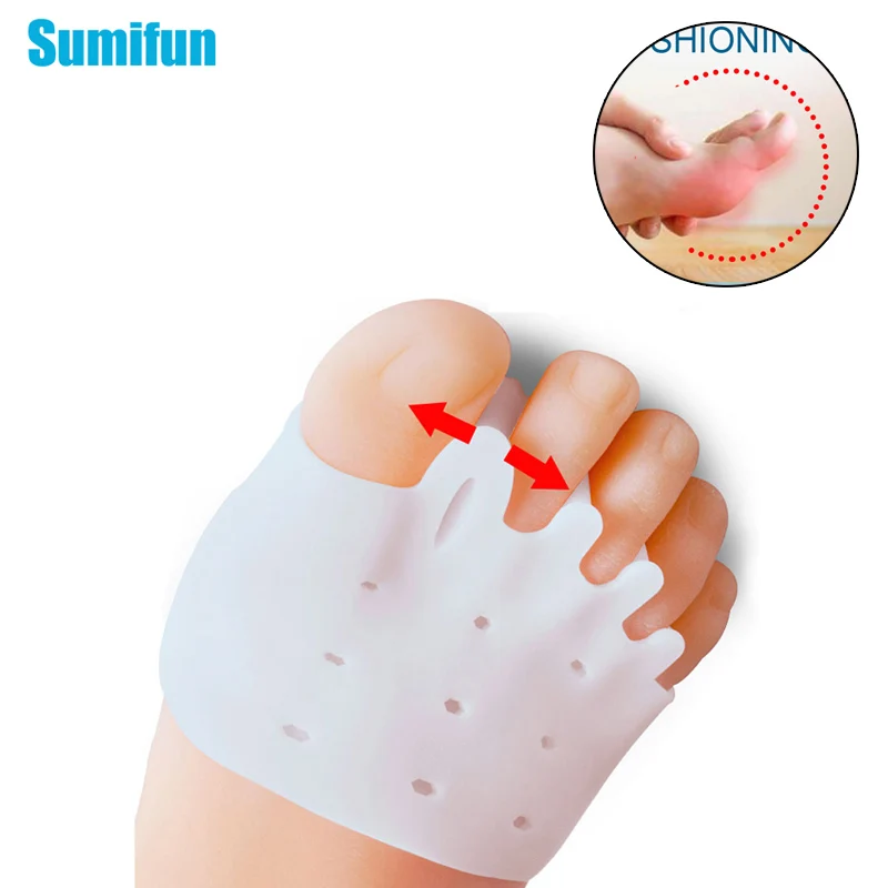 

2pcs Soft Silicone Toe Separators Forefoot Pads Foot Cushions Feet Callus Blisters Corn Pain Relief Reusable Non-Slip C1657