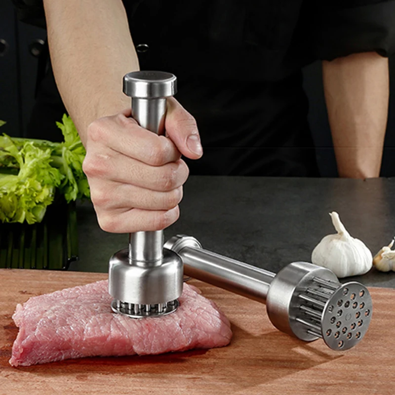304 Stainless Steel Meat Tenderizer Durable 21 Ultra Sharp Needle Blade Tenderizer for Steak Beef Steak Kitchen Cooking Tools