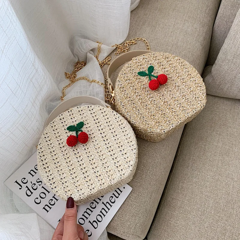 

Summer Fairy Bag Women's 2019 New Style Korean-style Versatile Shoulder Bag MORI Series Straw GIRL'S One-Shoulder Small round Ba