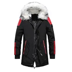 SHUJIN мужские парки верхняя одежда топ с капюшоном Мужская парка хлопок Толстая куртка зима новая мода флисовые куртки пальто меховой