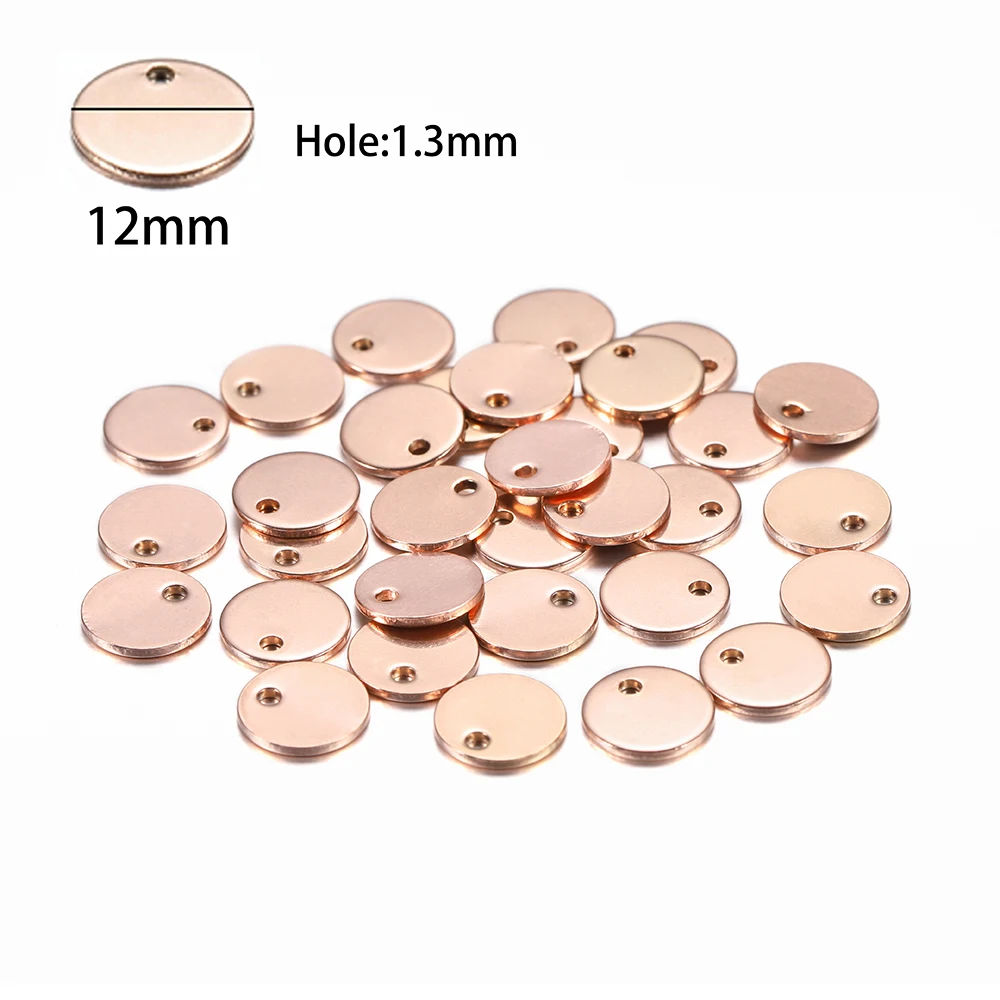 10-50pcs 6-30mm Stainless Steel Charms Round Dog Tag Pendant Stamping Blanks Pendants For Custom Necklaces DIY Jewelry Making 