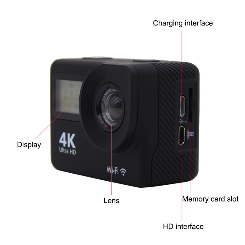 Водонепроницаемая Экшн-камера для дайвинга 4K WiFi Ultra HD спортивная видеокамера с дистанционным управлением ND998