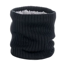 Горячий открытый шейный теплый шарф мягкий двухслойный вязаный флисовый подкладка шейный Гетр для велоспорта лыжного спорта альпинизма черный