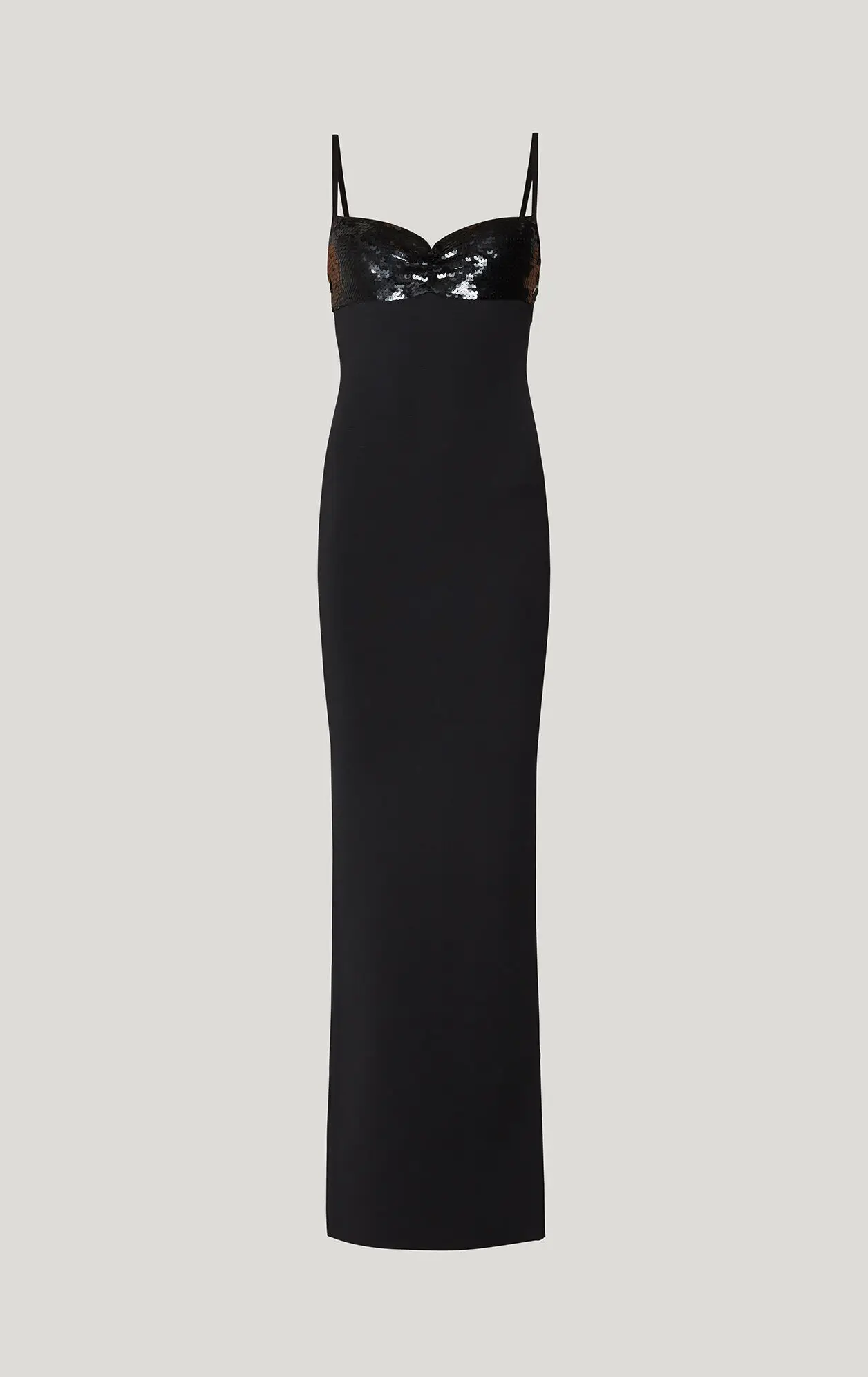 Высокое качество Черный Спагетти ремень блёстки украшения облегающее длинное женское Бандажное платье