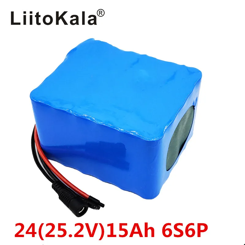 LiitoKala 6S6P 24 в 15Ah 25,2 в литиевый аккумулятор для электрического двигателя велосипеда, электровелосипеда, скутера, инвалидной коляски, кроппер с BM
