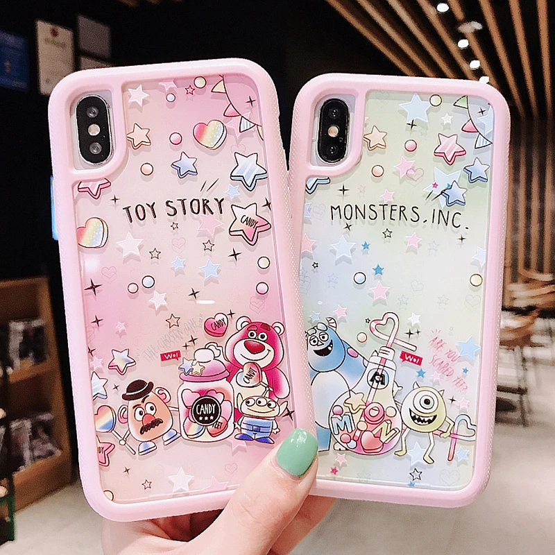 

3D Cartoon Emboss Toy Story Three Eyes Silicone Anti-fall Phone Case For iphone 7 Case 6 6s 8Plus X XR XS MAX Matte Relief Cover