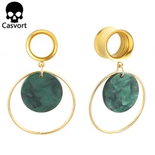 Casvort, 2 шт., серьги для пирсинга, расширитель, туннель, заглушка, Висячие шпильки, седло, ушные измерители, носилки, модные украшения для пирсинга тела, подарок