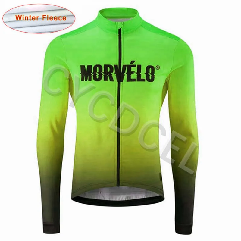 Morvelo мужские флисовые Теплые майки с длинным рукавом для велоспорта Mtb Одежда для велоспорта