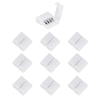 

10pcs RGB Lamp 10mm Easy Install 4 Pin SMD 5050 Replacement Parts Universal Adapter Solderless LED Light Strip Connectors