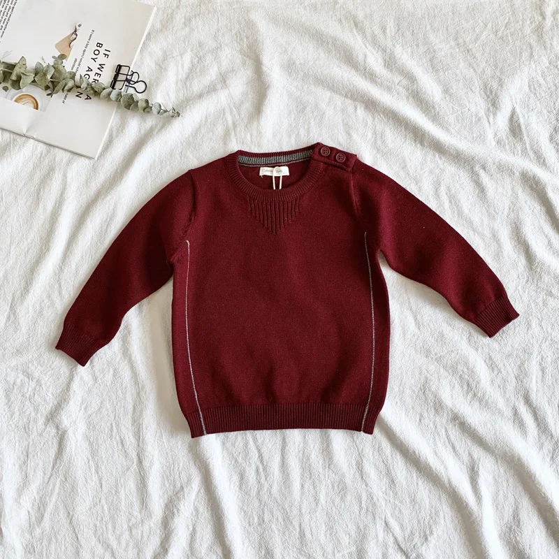 Cutemily Spring Clothing New Style Children Thin Pullover Sweater Cotton Yarn Sweater