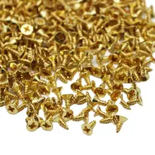 100pcs M2 Brass Small Wood Screws Self Tapping Phillips Round Head