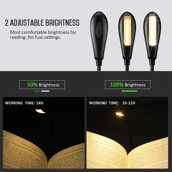 

Mini Clip On Reading Book Light USB Quick Recharge 4000K 7 LED Lamp JDH99