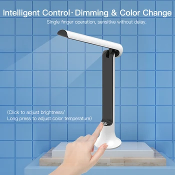 

Foldable Charging Light LED Eye-Caring Desk Lamp Student Reading Lamp 3 Levels Dimming & Color Changing Power Display