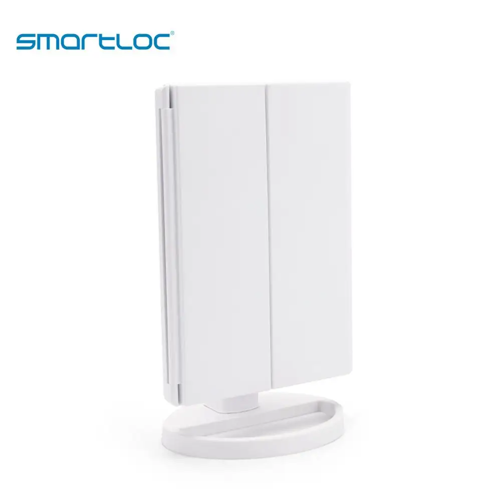 Smartloc 2X увеличительный светодиодный светильник с сенсорным экраном, настольное зеркало для макияжа, зеркала для ванной, туалетный столик, косметическое зеркало, вращающийся на 360 градусов