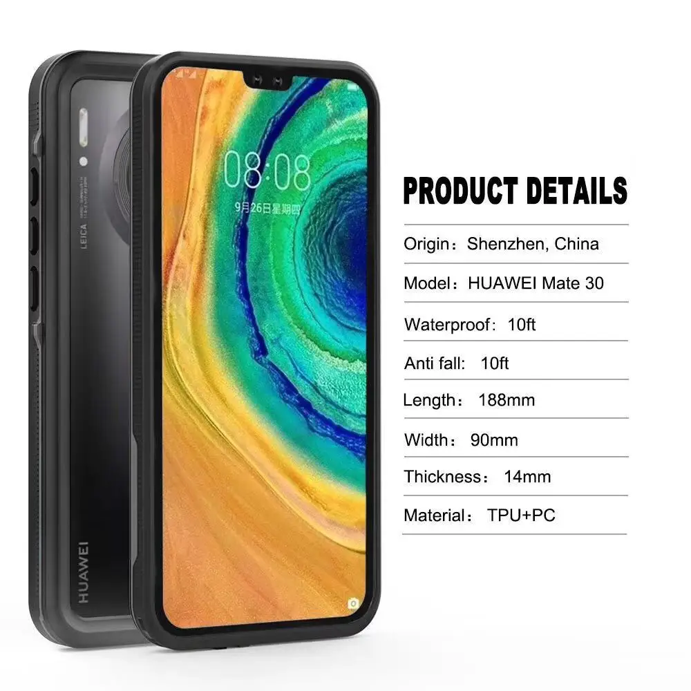 IP68 Водонепроницаемый чехол для huawei mate 30 mate 30 360 Защитный спортивный чехол для huawei P20 P20 lite P30 P30 Pro Водонепроницаемый Чехол