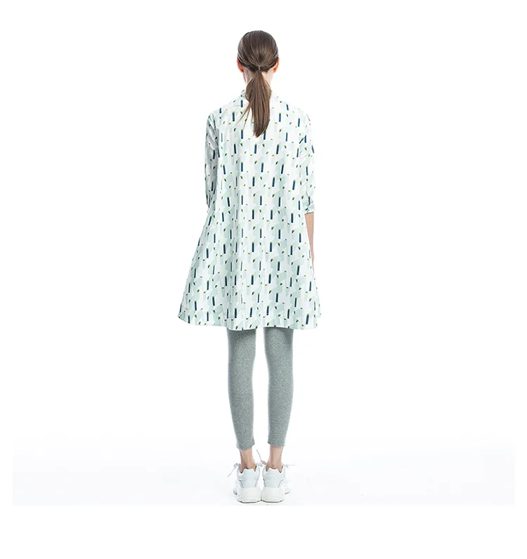 IRINAFC26 FW Collection women clothing stand collar three quarter sleeve long shirt dress
