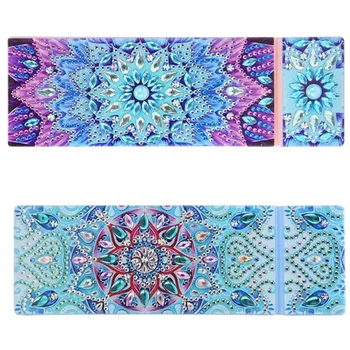 

2 Set Mandala Diamond Painting Stationery Box Pencil Case DIY Children'S Point Diamond Pencil Case-GLWJ001 & GLWJ003
