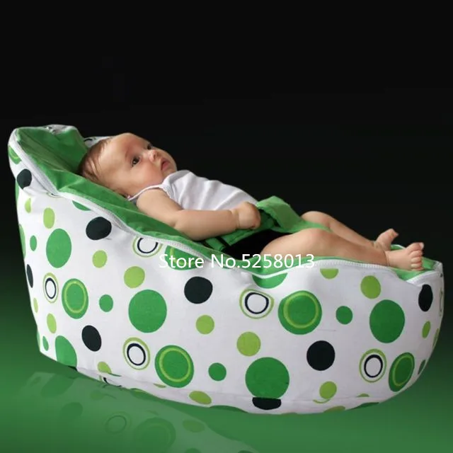 Зеленая большая сумка в горошек Детское Кресло мешок детский диван кровать без