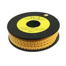 500 шт EC-2 арабскими цифрами 4 узора Кабель маркер желтый для 3,6-мм2 трубки