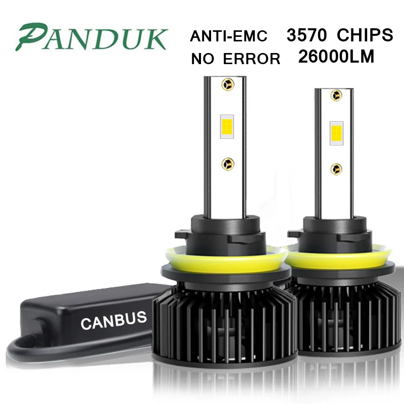 PANDUK 2Pcs H1 H3 H4 H7 Led Canbus 26000LM H8 H11 HB3 9005 HB4 9006 Led Headlights Car Light Bulbs 6000K Automobiles Lamp