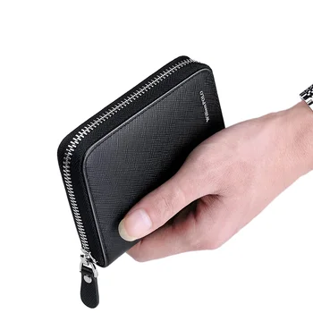 

WILLIAMPOLO Fashion 100% Leather Zipper Small Wallet Portefeuille Homme Mini Wallet PL171320