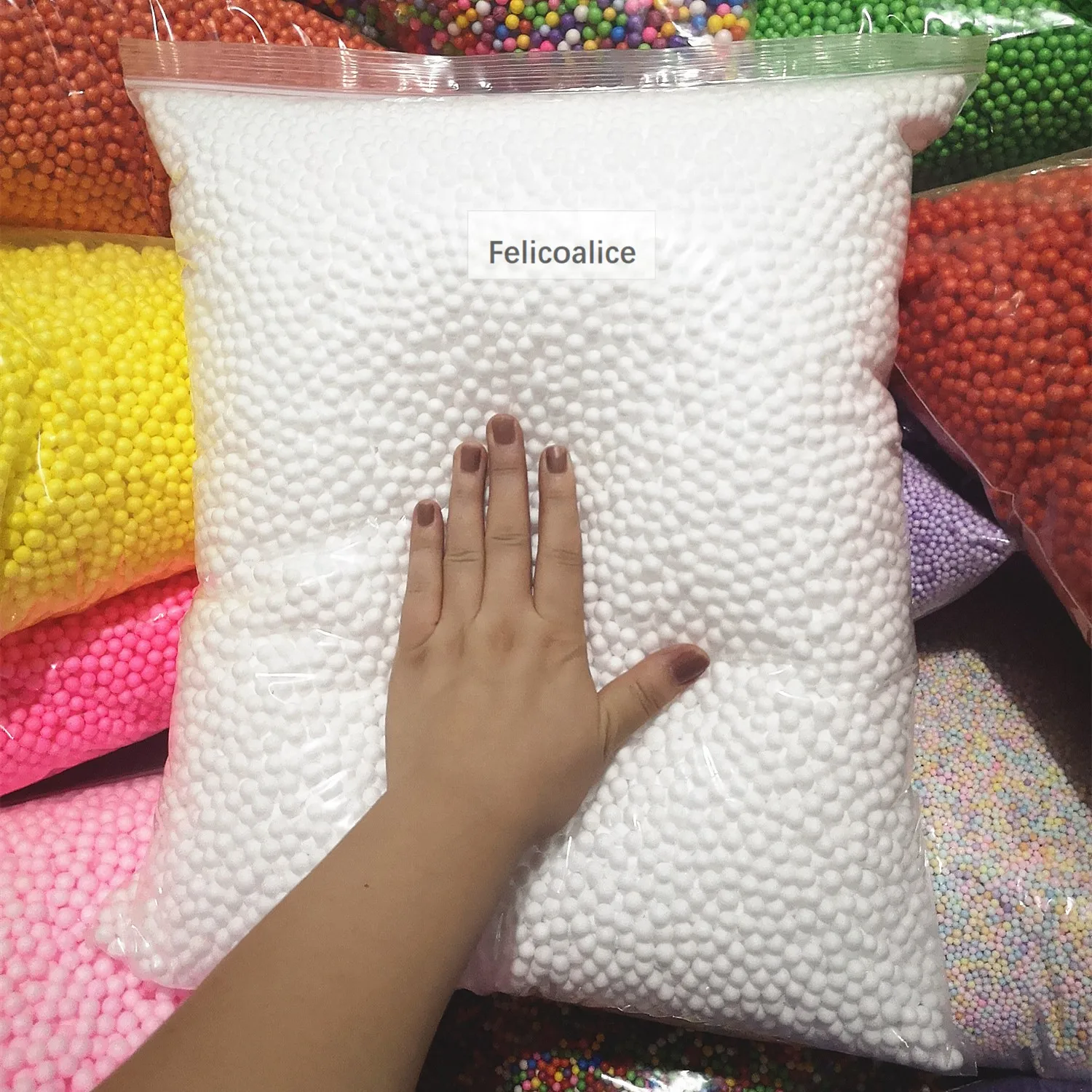 Factory Wholesale 250g/500g White Foam Ballsbag Baby Filler Bed Sleeping  Pillow Bean Bags Chair Sofa Beads Filler Styrofoam Ball