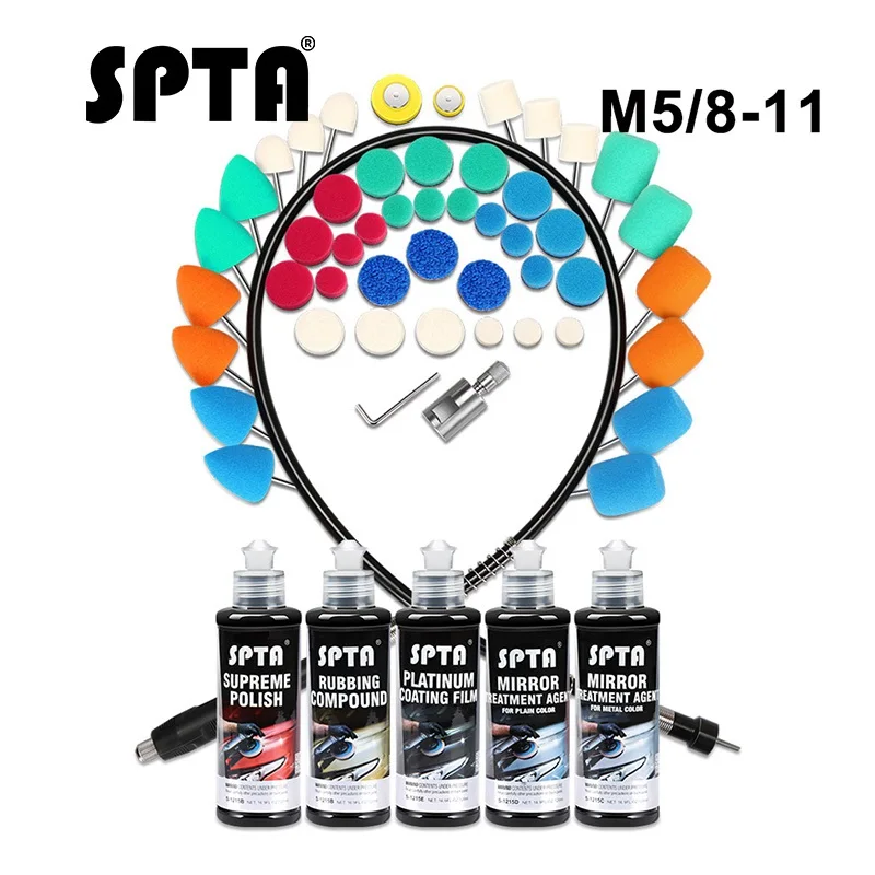SPTA 54 шт. набор для детальной полировки, шлифовальный станок для шпона и трения, мини полировальная машина, полировка шлифовка для автомобиля, набор - Цвет: 54pcs Mix Set-58-11