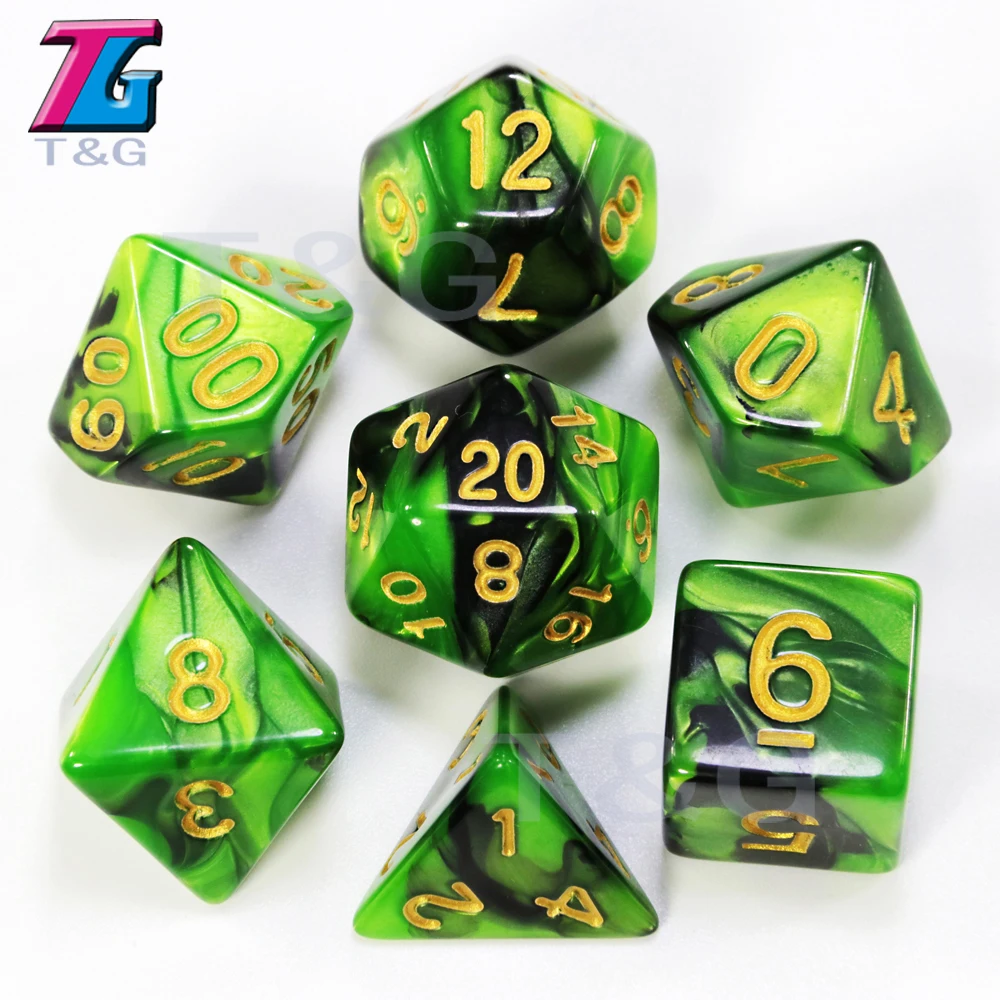 Color 03 9 цветов микс игральные кости с мешком DND RPG портативные игрушки для взрослых детей пластиковые кубики специальный подарок подземелья драконы - Цвет: Color 03