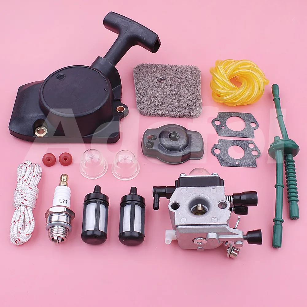 Recoil Pull Starter w карбюратор комплект для Stihl FS80 FS85 FS75 бензопила 41401200619,41401242800 воздушный шланг топливного фильтра обратный клапан